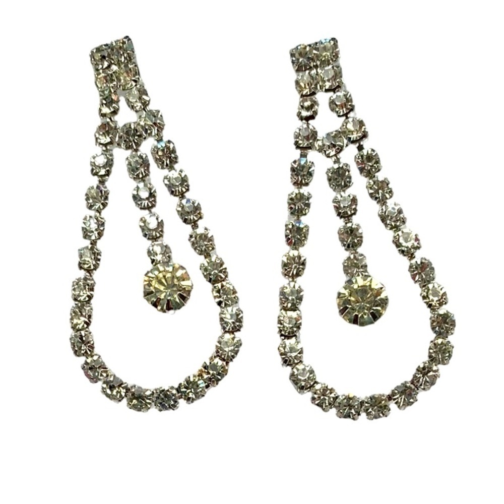 Beautiful Diamond-Like Pageant Bride Necklace and Earrings - Picture 4 of 6